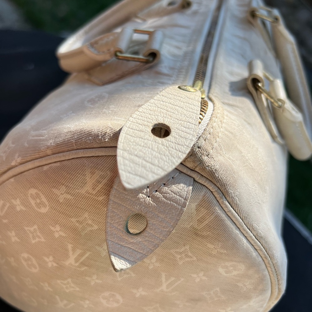 🤍 Louis Vuitton Monogram Mini Lin Speedy 30 in Dune - Picture 7 of 15